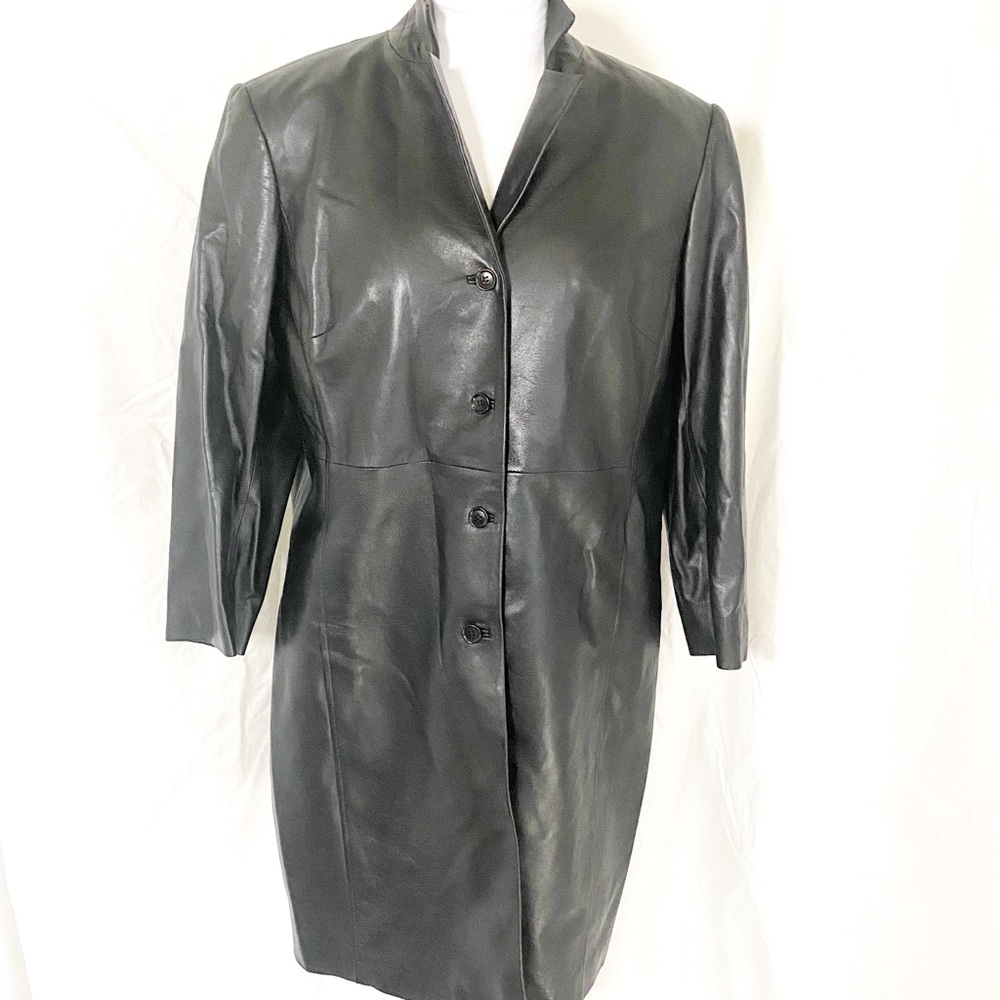 Leather Half Trench Coat Petite Size 16